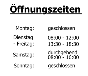 Öffnungszeiten